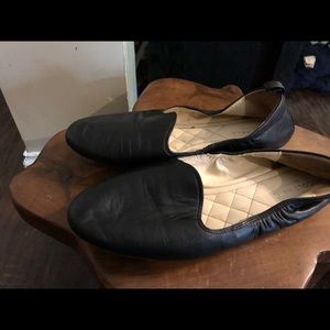 Cole hann Black leather loafers flats
